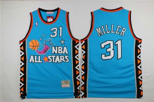 Maillot De Basket All Star 1996 NBA East Reggie Wayne Miller 31 Engrener Bleu